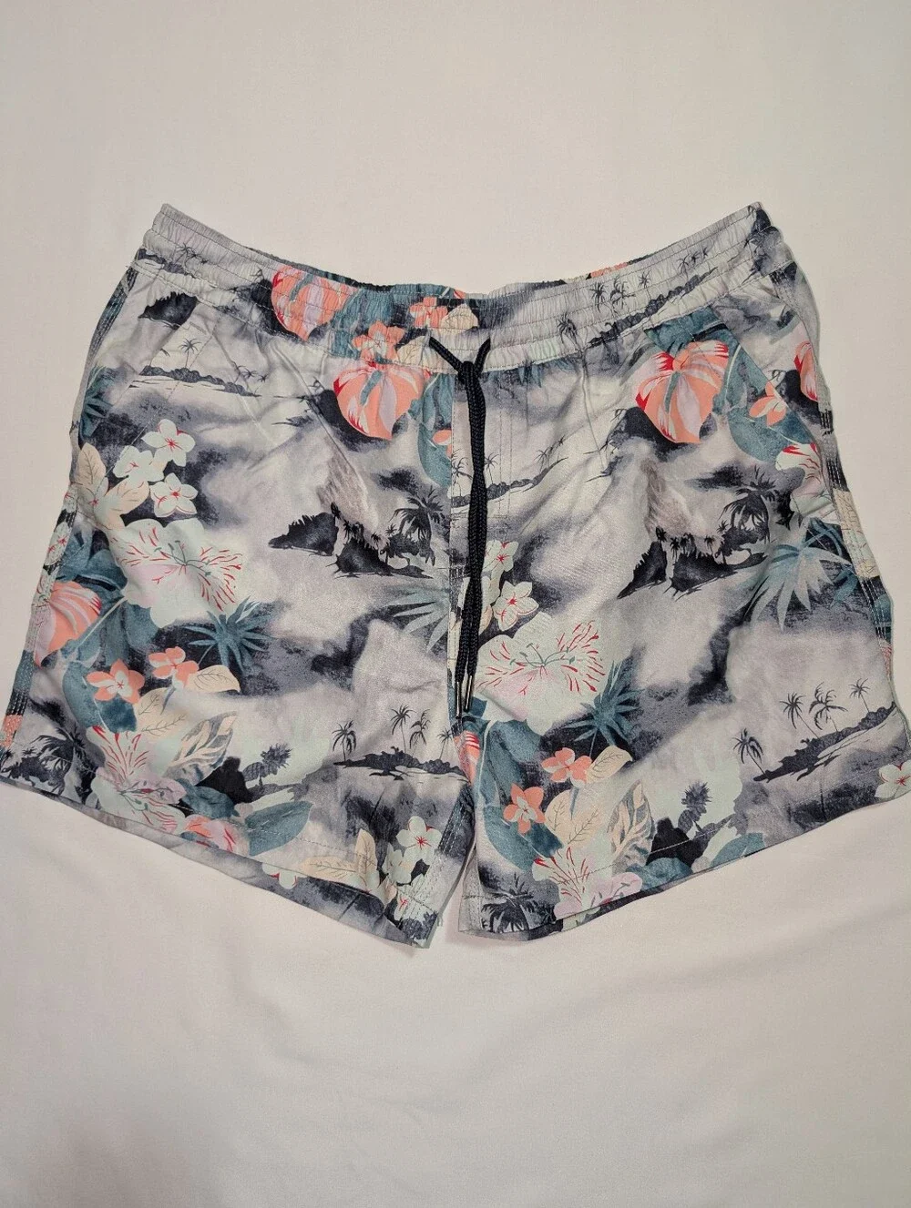 7 Diamonds Men's Swim Shorts Trunks Size XL Tropical Floral Print Great Cond
